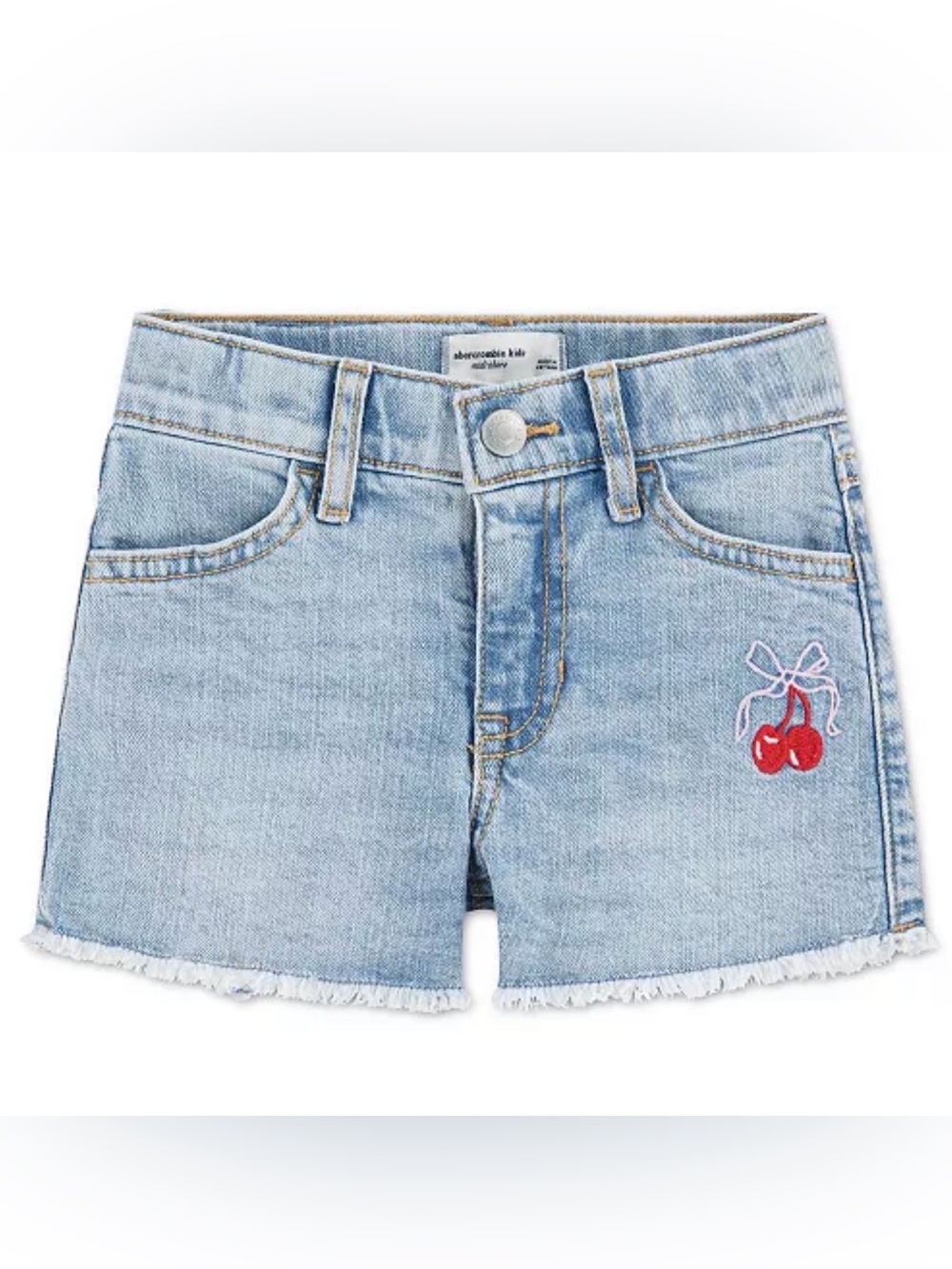 Abercrombie kids Bow Cherry Denim Shorts in 5T. New with tags!